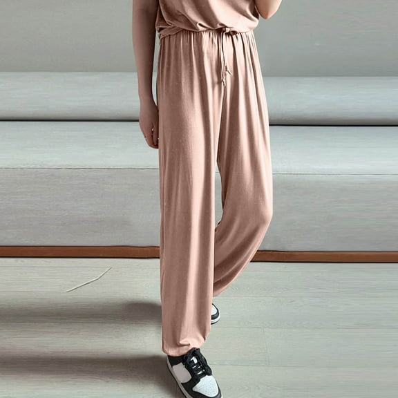 SNKSDGM Women's Plus Work Pants Women High Waisted Petite Womens Dress Pants Plus Size Wide Leg Slacks Women's Spring Drape Loose Skinny Leggings Summer Thin Women's Sports Harem Pants