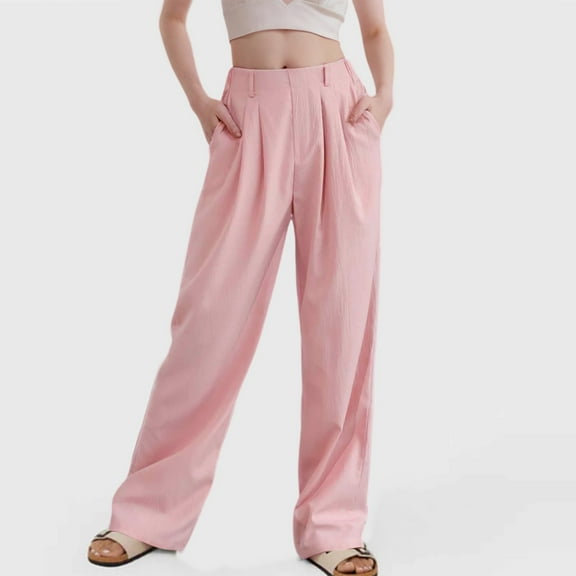 SNKSDGM Women's Plus Work Pants Women High Waisted Stretch Cargo Pants Women Tall Long Women's High Waist Casual Pants Solid Color Corduroy Spliced Slit Hem Trousers for Women