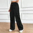 thumbnail image 1 of SNKSDGM Women's Plus Work Pants Women Long Cargo Pants Women Jeans Plus Size Cargo Pants Jogger Pants for Women Baggy Drawstring Lightweight Athletic Hiking Pants with Pockets, 1 of 4