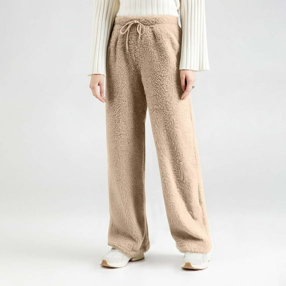 SNKSDGM Women's Plus Work Pants Women Long Tall Womens Dress Pants Wide Leg Mid Rise Women's Solid Color Sweatpants Cozy Loose Pants for Fall and Winter