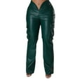 thumbnail image 1 of SNKSDGM Women's Plus Work Pants Women Plus Size Petite Cargo Pants Women Work Out Ladies Pants Casual Work Leather Pants Fashionable Stretch Pocket Leather Pants, 1 of 6
