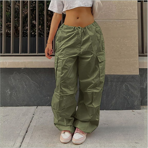 SNKSDGM Women's Plus Work Pants Women Plus Size Sweatpants Women Set Women's Plus Size Tethered Straight Cargo Pants Straight Wide Leg Loose Casual Trousers