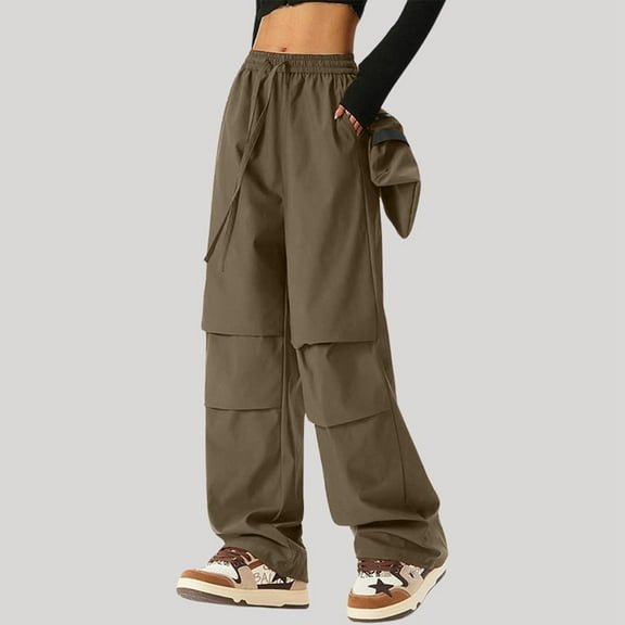 SNKSDGM Women's Plus Work Pants Women Plus Size Tall Black Dress Pants Women Petite Length Women's Wide Legged Quick Drying Stretch Waist Overalls