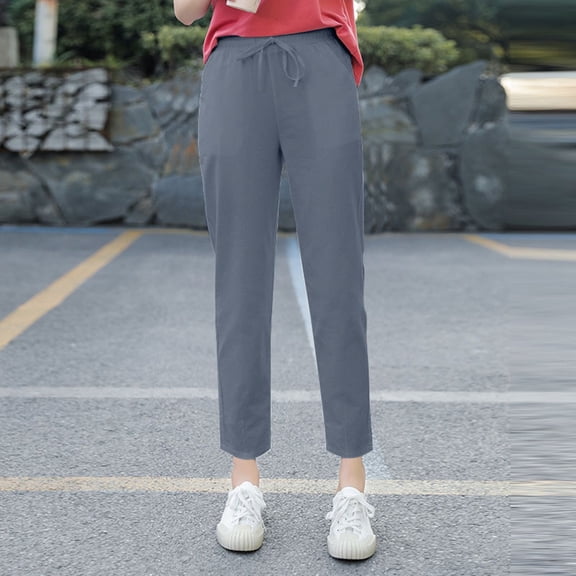 SNKSDGM Women's Plus Work Pants Women Plus Size Tall Women's Pants Petite Plus Women Summer High Waisted Palazzo Pants Wide Leg Long Pant Trousers with Pocket