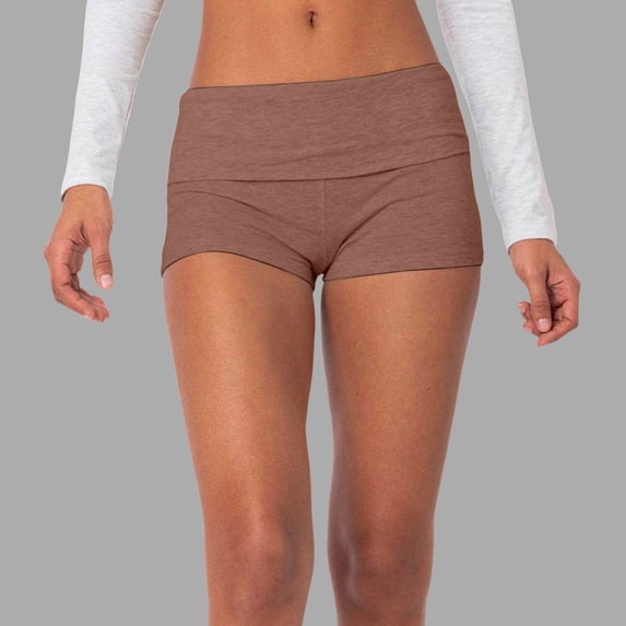 SNKSDGM Women's Plus Yoga Pants Women Capris with Pockets Capri Leggings with Pockets for Women Black Women's Folding Waist Solid Color Short Base Low Rise Leggings