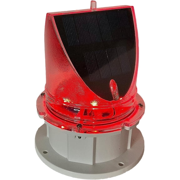 SNL-004 PRO Series Solar Warning Dock Light - Angled Solar Panel / Constant-ON or Adjustable Flash