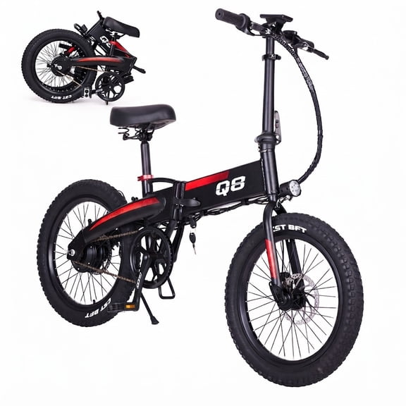 SNNAFFOB 20" Folding Electric Bike for Adults, 350W Motor, 48V Battery, 22-Mile Range, 15 MPH, City Commuting E-Bike