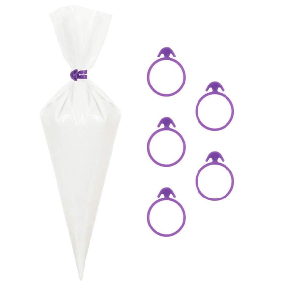 SNNROO 100 Pack 16 Inch Extra Thick Pastry Bags Large Disposable Icing Decorating Bags and Couplers Baking Cupcakes Cookies Candy Supplies Tool, Multi Color