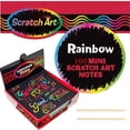 thumbnail image 1 of SNNROO 100 Pcs Scratch Off Rainbow Notes, 2 Wooden Styluses, Scratch Art Paper, Rainbow Holographic Scratch-Off Paper for Kids, 1 of 9