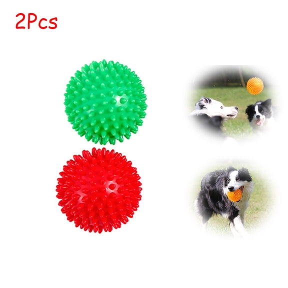 SNNROO 2-Pack Squeaky Dog Toys - 9CM Spiked Floating Chew Balls for Aggressive Chewers, Dental Cleaning & Water Play