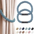 thumbnail image 1 of SNNROO 2 Pack Strong Magnetic Curtain Tiebacks Modern Simple Style Drape Tie Backs Convenient Decorative Weave Rope Curtain Holdbacks for Thin or Thick Home & Office Window Draperies, 1 of 5