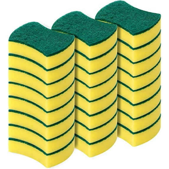 SNNROO 24pcs Kitchen Cleaning Sponges, Dishwashing sponge wipe scouring Eco Non-Scratch for Dish, Scrub Sponges