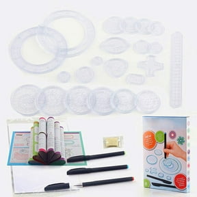SNNROO 27 Pcs Spirograph Deluxe Design Set Creative Drawing Spirograph Original Design Cyclex Shapes Kit for Kids Boys Girls Children Educational Intelligence Development