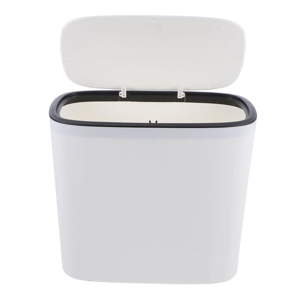 SNNROO 2PC Can Trash Waste Bin Garbage Container Kitchen Lid Bathroom
