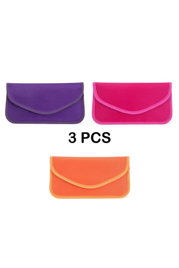 3 Pieces Bags Phone for Key Fob Protector Car RFID Signal Blocking GPS Anti-tracking Pouch Shielding Wallets for Cell Phone Privacy Card Protection(Nylon Fabric)