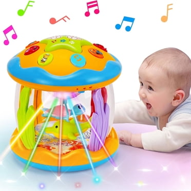 Cadeau Enfant 1 An Musical Turtle Crawling Baby Toys 6 To 12 Months, Infant Light Up Music Toys Tummy Time Development, Toddler Crawling Toys Light & Sound, Educational Birthday Gifts Boy Girl