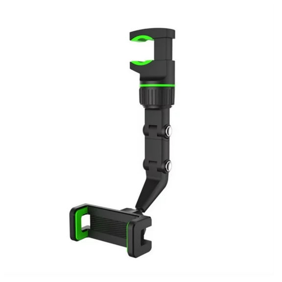 SNNROO Car Phone Holder,360 degrees Rotation Car Rear View Mirror Mount Stand Universal Cell Phone Cradle Holder Green & Black