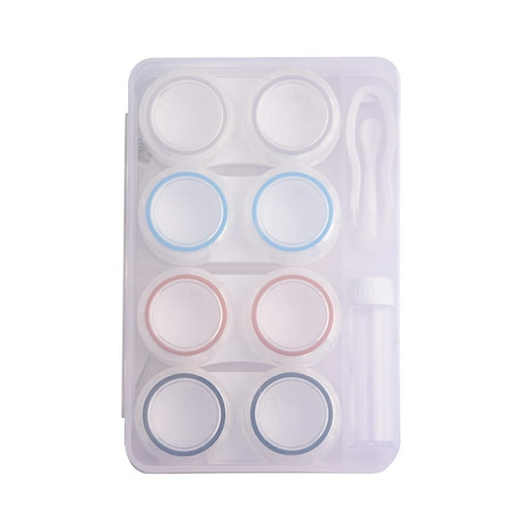SNNROO Contact Lens Cases 4PCS, Portable Contact Lens Cases for Left/Right Eyes, Sight Savers with Box Container Soak Storage Travel Cases Kit,Contact Lens Storage Holder White