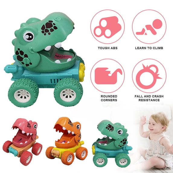 SNNROO Dinosaur Toys for 1 2 3 4 5 6 7 Years Old Boys,Pull Back Cars Dinosaur Trucks Birthday Party Supplies Gifts for 1 2 3 4 5 7 Year Old Preschool Kindergarten Graduation Gifts 2021