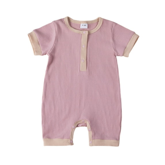 SNNROO Fashion Solid Color Baby Rompers Summer Baby Boys Clothes Cotton Linen Short Sleeve Infant Rompers Newborn Clothes 3-18 Months