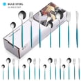 thumbnail image 1 of SNNROO Flatware Serving Set 24 Piece, Stainless Steel Silverware Set, Blue Silver Cutlery Set, Modern Elegant Tableware Set for Party, Christmas, Dinner (Blue Silver), 1 of 7