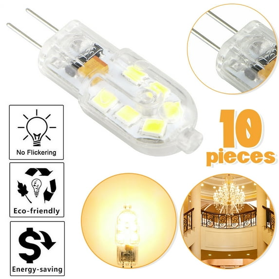 SNNROO G4 LED Bulb 2W Equivalent to 10-20W Halogen Bulb T3 Type Led G4 bi-pin Bulb AC/DC 12V Daylight 6000K for Candle Base Light Outdoor Landscape Lighting, 5-Pack, Warm White