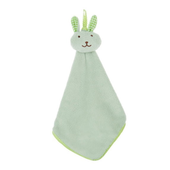 SNNROO New Baby Infant Coral Velvet Towel Cartoon Animal Rabbit Kitchen Hanging Bathroom Wipe Towel Washcloth Kids Handkerchief