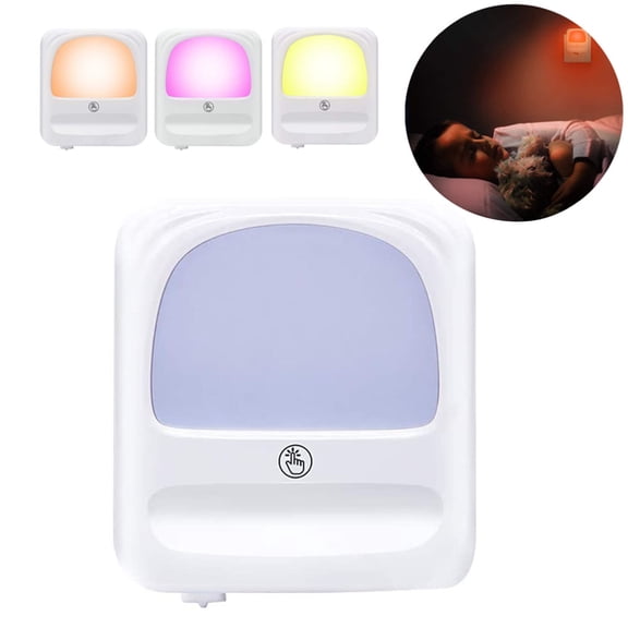 SNNROO Plug-in Led Night Light - Adjustable Brightness Dusk to Dawn Sensor Night Lights for Kids, Touch Dimmable RGB Colour Changing LED Night Light