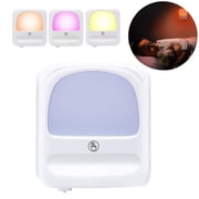 SNNROO Plug-in Led Night Light - Adjustable Brightness Dusk to Dawn Sensor Night Lights for Kids, Touch Dimmable RGB Colour Changing LED Night Light