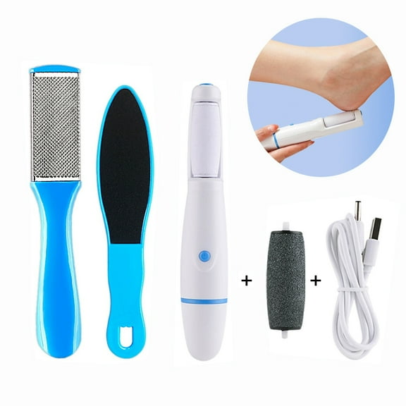 SNNROO Waterproof Foot Scrubber File Pedicure Kit - Rechargeable Electric Callus Remover Tool for an at-Home Spa Pedicure Experience - Removes Dry Skin for Smoother Feet(Blue)