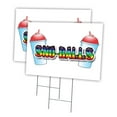 thumbnail image 1 of SNO-BALLS 2 Pack Of 12" x 16" Yard Sign & Stake | Advertise Your Business | Stake Included Image On Both Sides | Made in The USA, 1 of 3