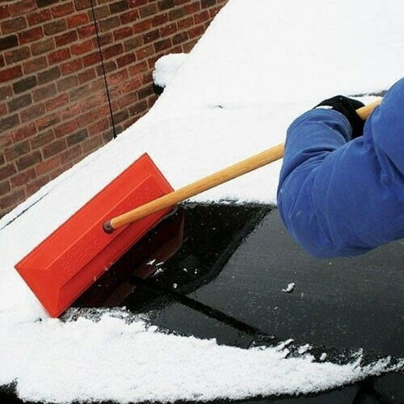 SNO-RAKE 18" Commercial Duty Snow Broom with 48" Wooden Finished Handle # 105