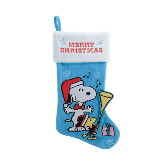 Peanuts Snoopy Christmas Applique Stocking 20 Inch Holiday Mantel Display