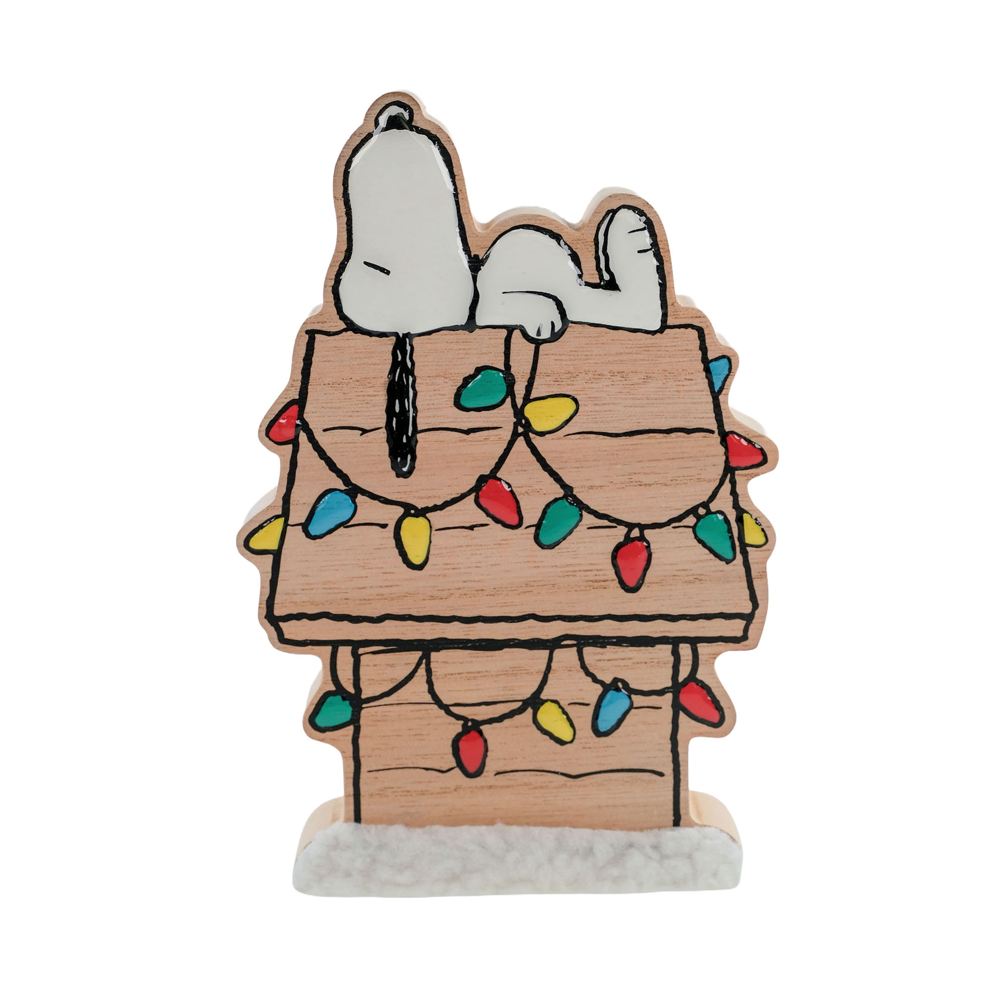 Peanuts Snoopy Christmas Enameled Wood Display Piece– 7 Inch Holiday Tabletop Figure
