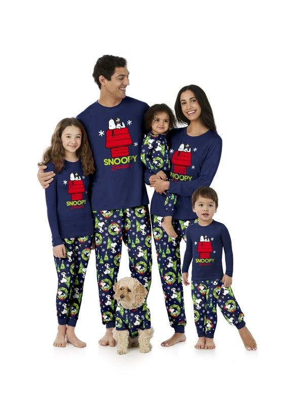 Snoopy Pet Matching Family Pajamas, 1-Piece, Sizes XS-2XL