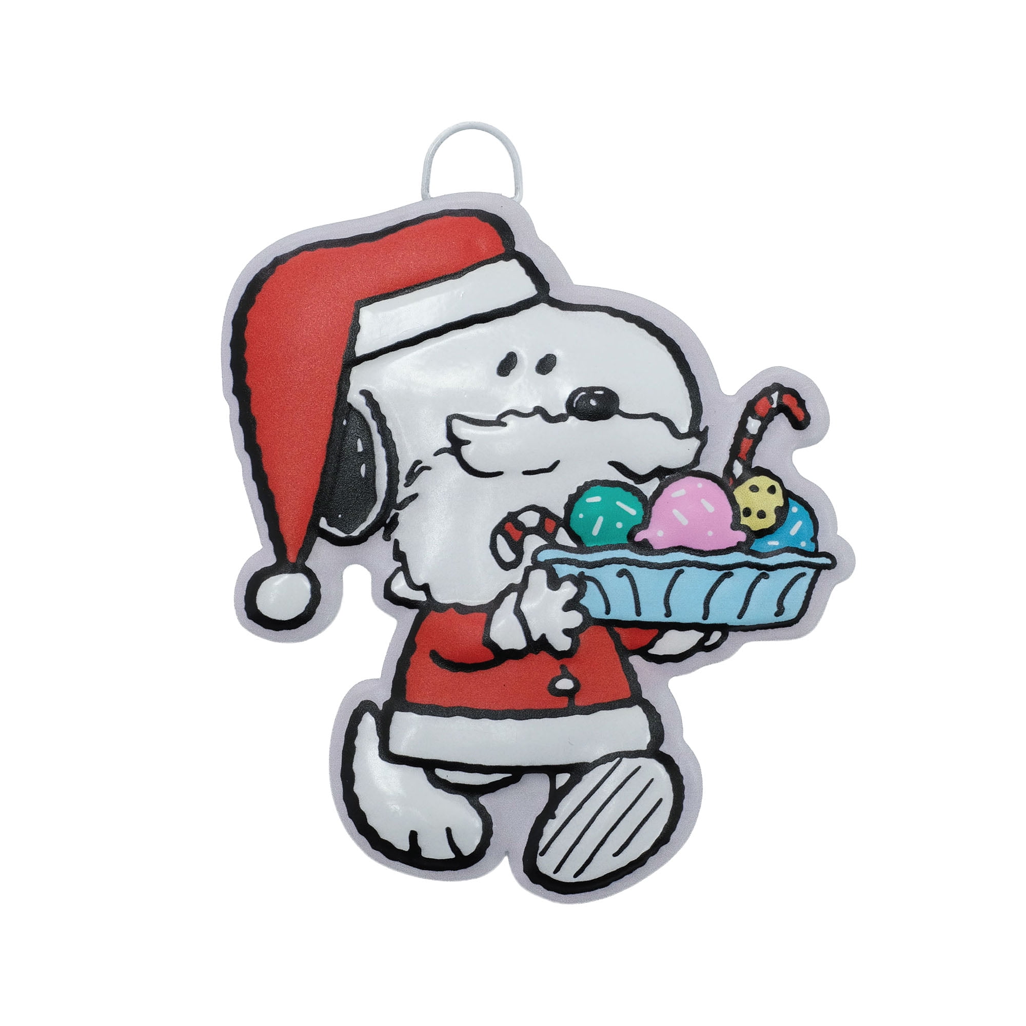 Peanuts Snoopy Santa Ice Cream Design Christmas Mini Metal Hanging Sign