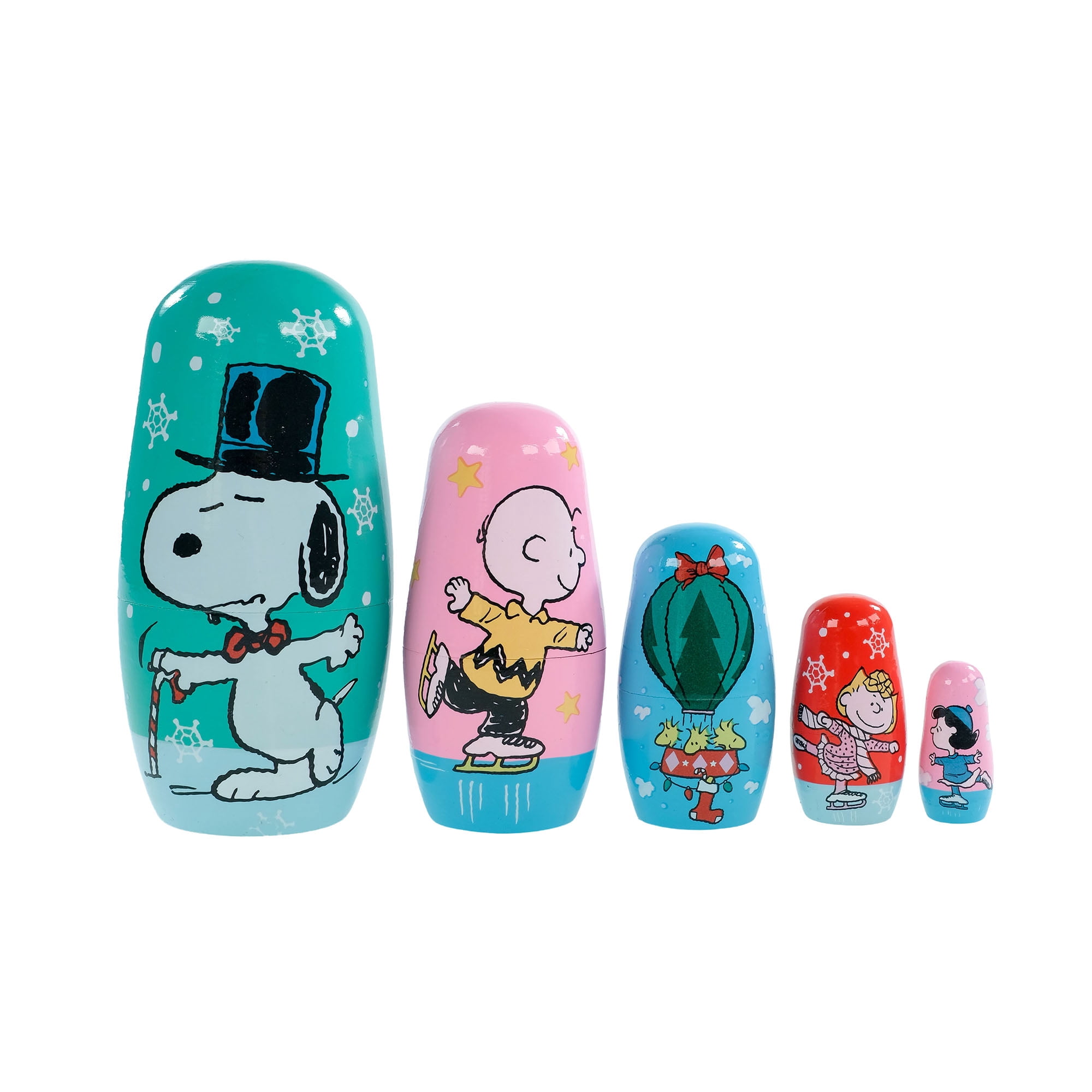 Peanuts 5‑Piece Collectible Nesting Doll Set, Multicolor, 5.5‑inch, Peanuts Characters