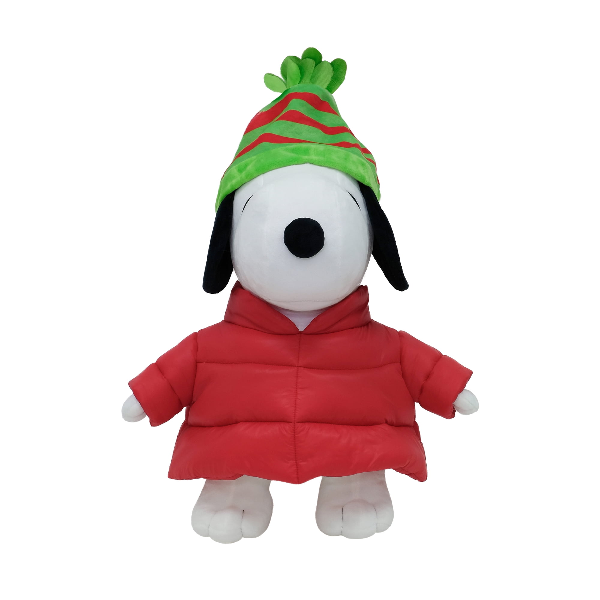 Snoopy Wearing a Red Puffer Jacket, 18 Inches Tall, by Ruz