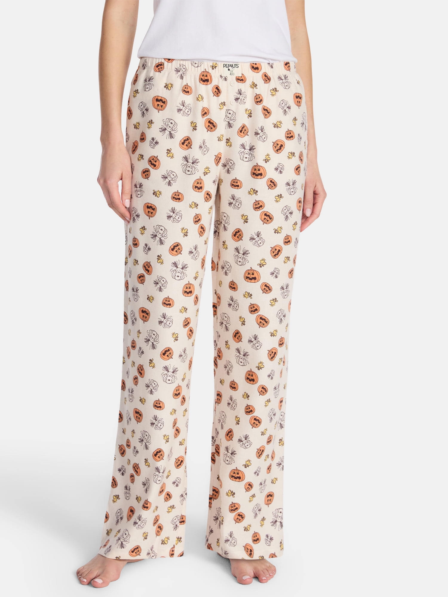 Peanuts Snoopy Women's and Women's Plus Pumpkin Sleep Pants, Sizes XS-2X