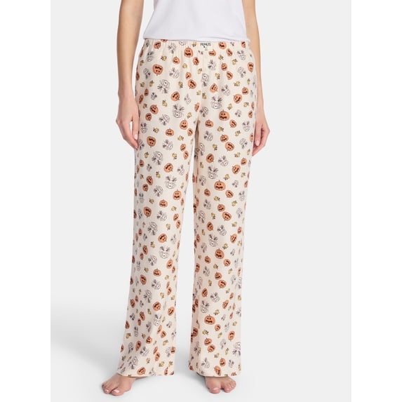 Peanuts Snoopy Women's and Women's Plus Pumpkin Sleep Pants, Sizes XS-2X