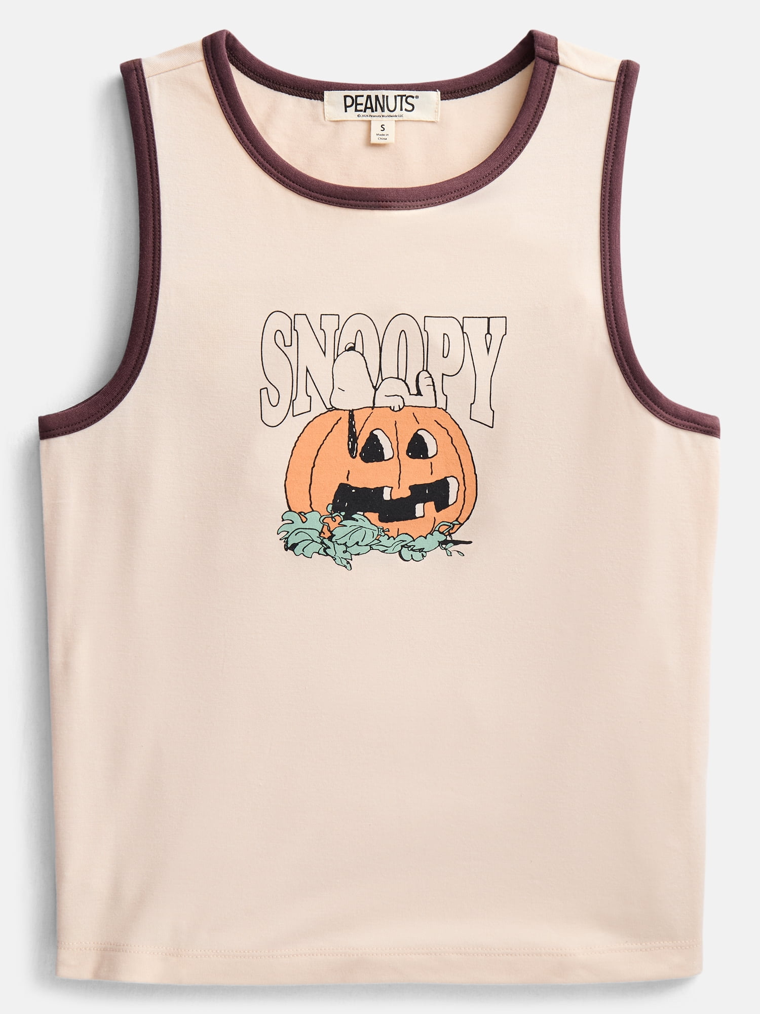 Peanuts Women's and Women's Plus Size Snoopy Pumpkin Sleep Tank Top, Sizes XS-2X