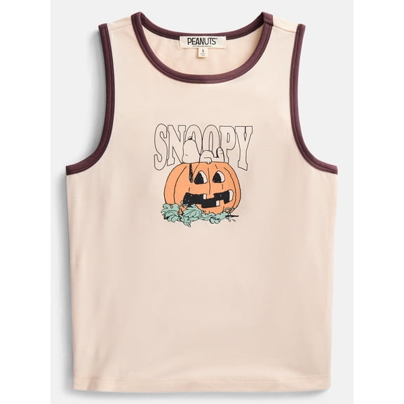 Peanuts Women's and Women's Plus Size Snoopy Pumpkin Sleep Tank Top, Sizes XS-2X