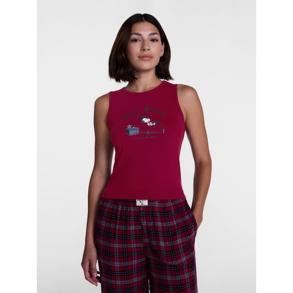 Peanuts Women's and Women's Plus Size Snoopy Ghost Stories Sleep Tank Top, Sizes XS-2X