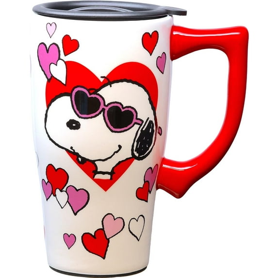 SNOOPY 18 OUNCE CERAMIC TRAVEL MUG