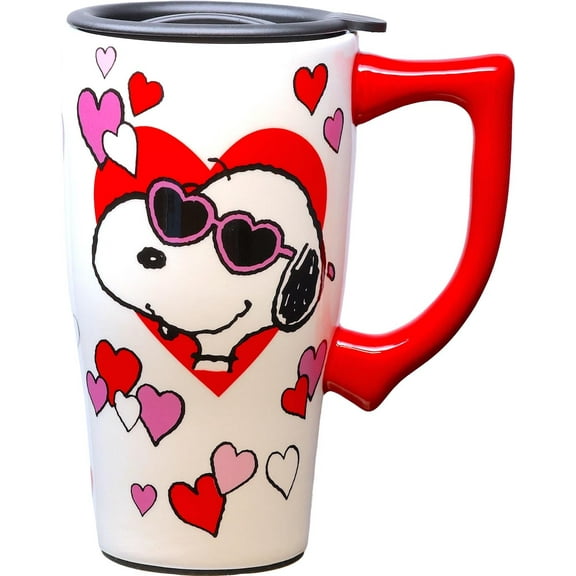 SNOOPY 18 OUNCE CERAMIC TRAVEL MUG