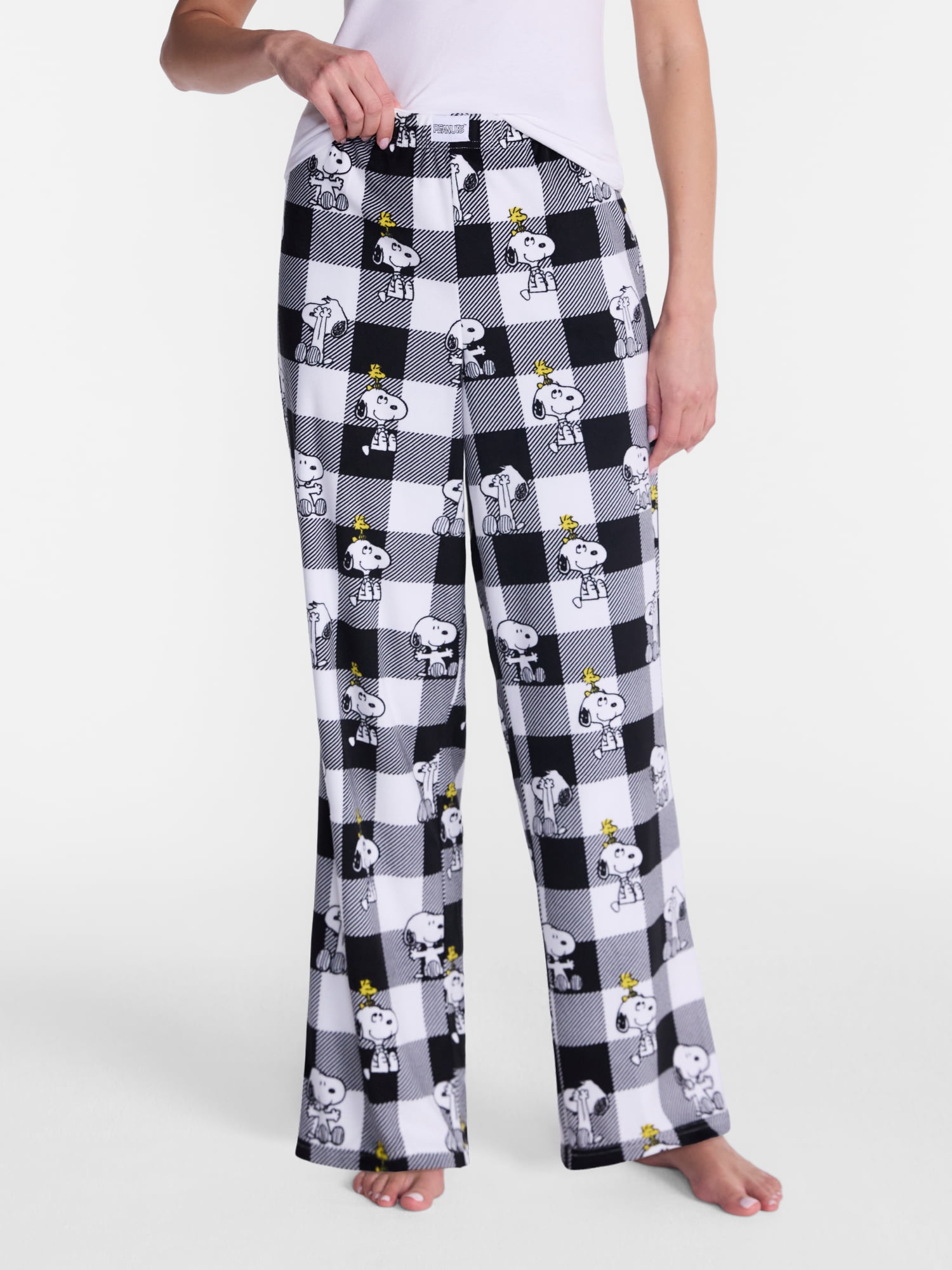 Peanuts Women’s Snoopy Wide Leg Velour Sleep Pants, Sizes XS-3X