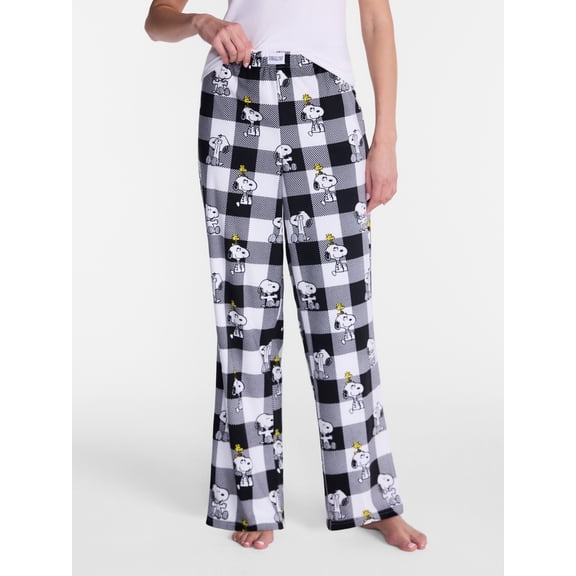 Peanuts Women’s Snoopy Wide Leg Velour Sleep Pants, Sizes XS-3X