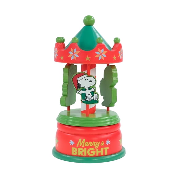 Snoopy Animated Wooden Carousel, 7 inches Tall, by Ruz