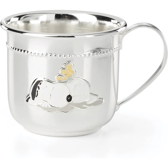SNOOPY Woodstock BABY CUP Silverplate by Reed Barton