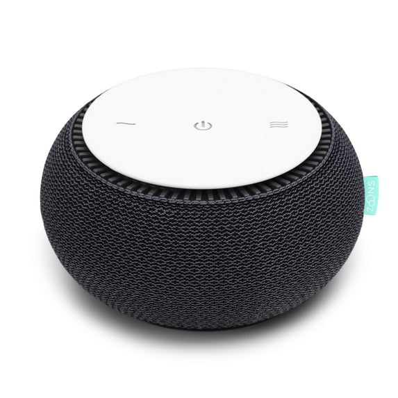 SNOOZ white noise sound machine with real fan inside, charcoal black, iOS and Android app control